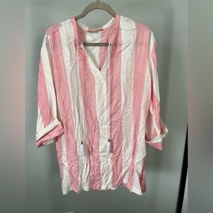 Lauren James Pink and White Striped Cover-up in M/L